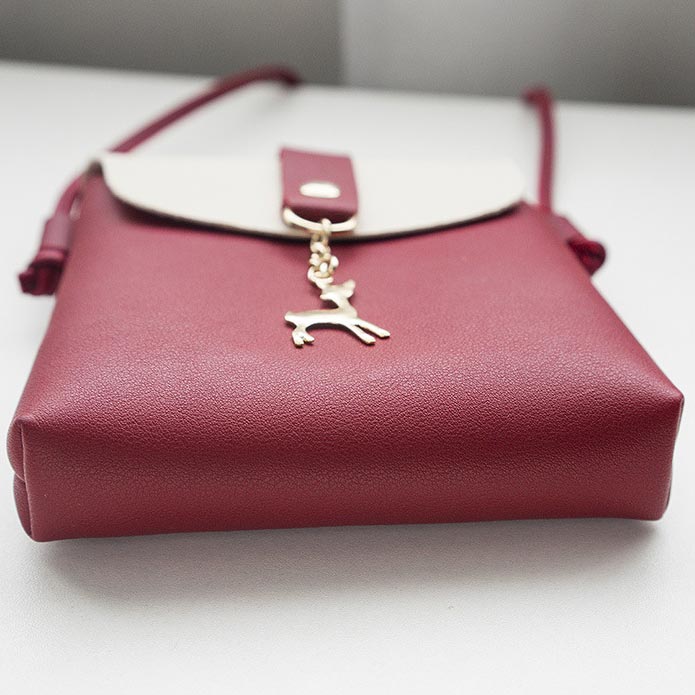 Wine Red accessories,Contrast Color accessories,Contrast Color Wine Red Magnetic Shoulder Bag