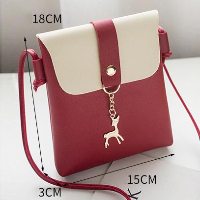 Wine Red accessories,Contrast Color accessories,Contrast Color Wine Red Magnetic Shoulder Bag