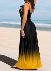 Yellow dresses,Ombre dresses,ROTITA Ombre Yellow Spaghetti Strap Maxi Dress