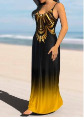 Yellow dresses,Ombre dresses,ROTITA Ombre Yellow Spaghetti Strap Maxi Dress