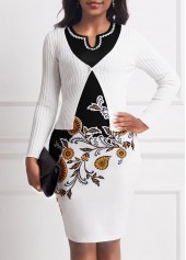 Black dresses,Tribal dresses,Split Neck Paisley Print Black Dress