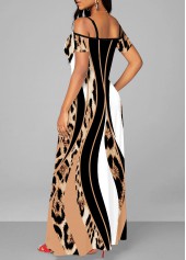 Multi Color dresses,Striped dresses,ROTITA Pocket Sleeveless Multi Color Leopard Maxi Dress