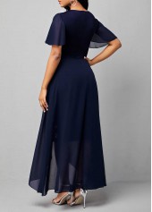 Plain Color dresses,ROTITA Sequin Chiffon Embroidered Round Neck Dress