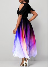 Black dresses,Ombre dresses,ROTITA Cold Shoulder Short Sleeve Black Dress