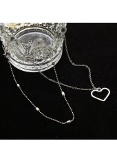 Silvery White jewelry,Silvery White Heart Detail Anklet Set