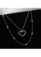 Silvery White jewelry,Silvery White Heart Detail Anklet Set