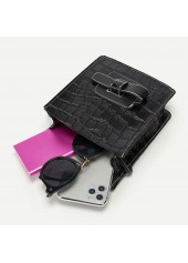 Black accessories,Plain Color accessories,PU Black Contrast Stitch Change Purse