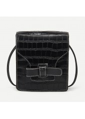 PU Black Contrast Stitch Change Purse
