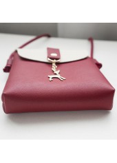 Wine Red accessories,Contrast Color accessories,Contrast Color Wine Red Magnetic Shoulder Bag