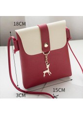 Wine Red accessories,Contrast Color accessories,Contrast Color Wine Red Magnetic Shoulder Bag