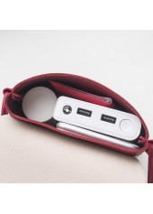 Wine Red accessories,Contrast Color accessories,Contrast Color Wine Red Magnetic Shoulder Bag