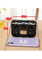 Black Chains Detail Turnlock Shoulder Bag