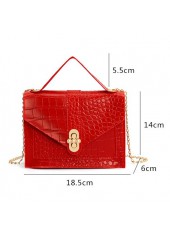 Red accessories,Plain Color accessories,Red Chains Design Turnlock Shoulder Bag