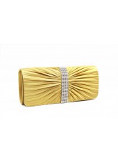 Sequined Design Golden Magnetic Hand Bag