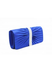 Sapphire Blue Rhinestone PU Magnetic Hand Bag