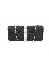 Black Rhinestone Magnetic PU Hand Bag