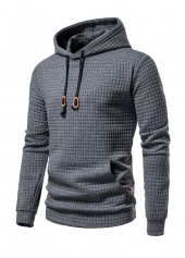 Pocket Dark Grey Long Sleeve Hoodie