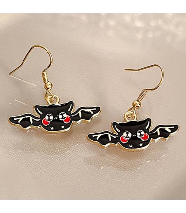 Black jewelry,Bat Halloween Design Alloy Black Earrings