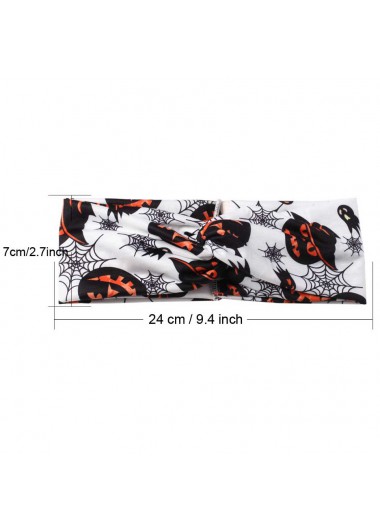 White accessories,Halloween Pumpkin Print White Hair accessory