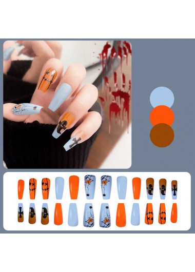 Dusty Blue accessories,Halloween accessories,Halloween Ghost Spider Print Dusty Blue Nail Wraps