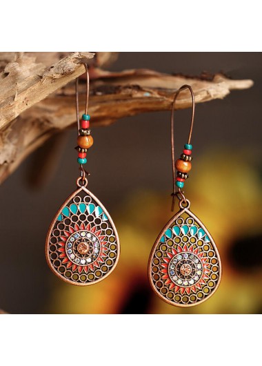 Dark Camel jewelry,Dark Camel Waterdrop Shape Copper Earrings