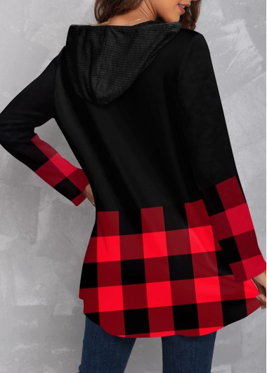 Red tops,Christmas tops,ROTITA Christmas Santa Claus Print Red Long Sleeve Hoodie