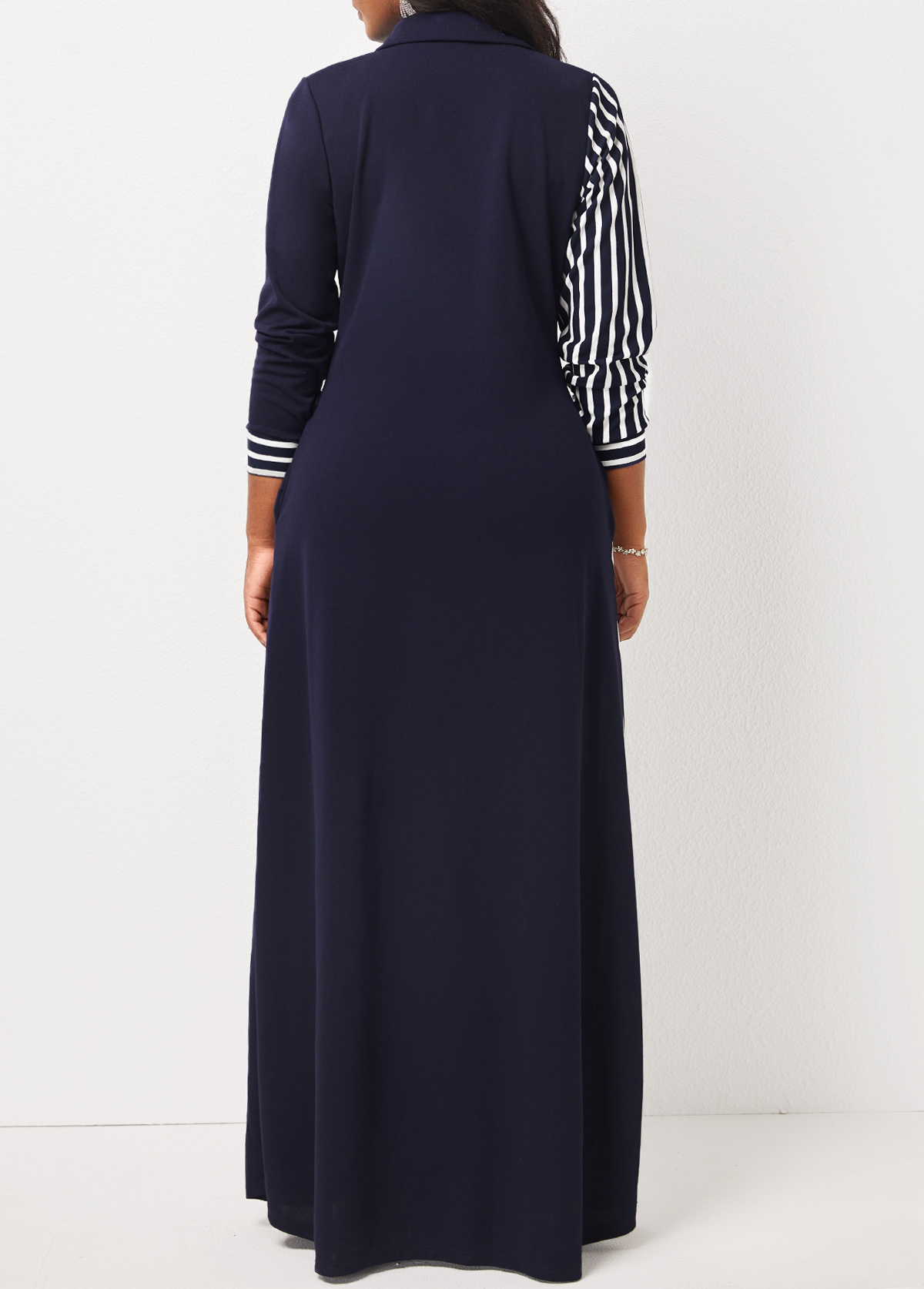 Navy dresses,Striped dresses,ROTITA Pocket Striped Navy H Shape Maxi Dress