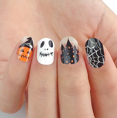 Black accessories,Halloween accessories,Halloween Pumpkin Print Black Nail Sticker