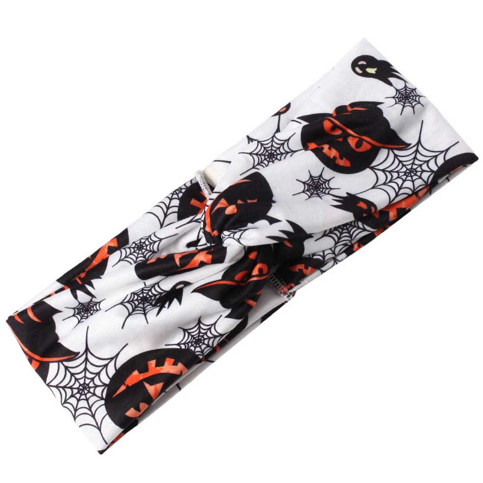 White accessories,Halloween Pumpkin Print White Hair accessory