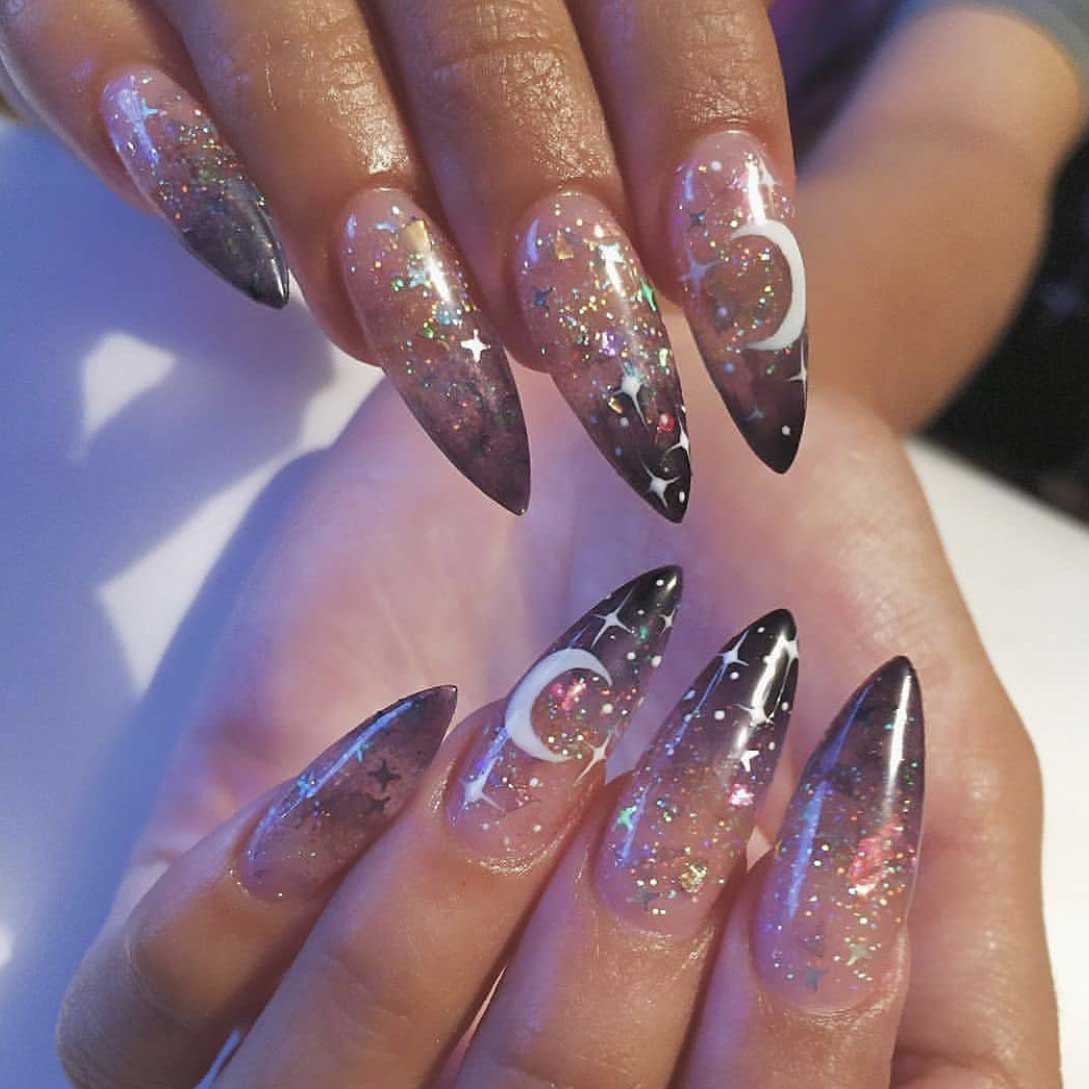Galaxy Print PVC Multi Color Nail Wraps