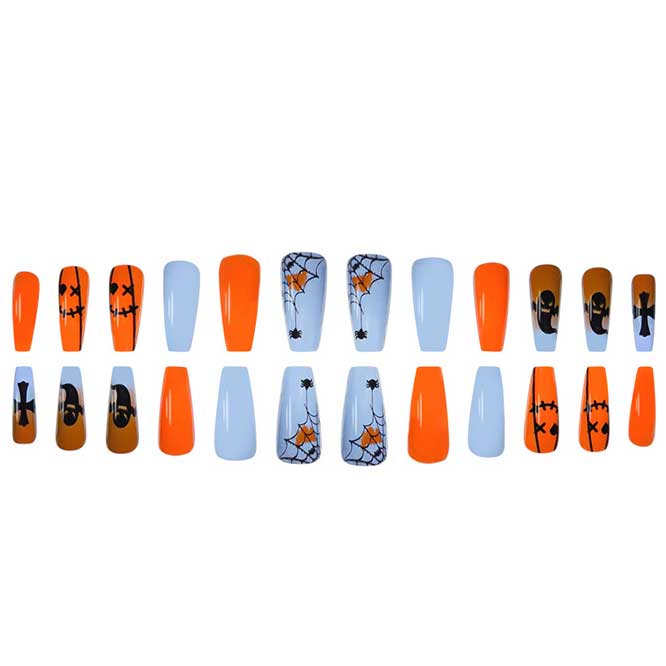 Dusty Blue accessories,Halloween accessories,Halloween Ghost Spider Print Dusty Blue Nail Wraps