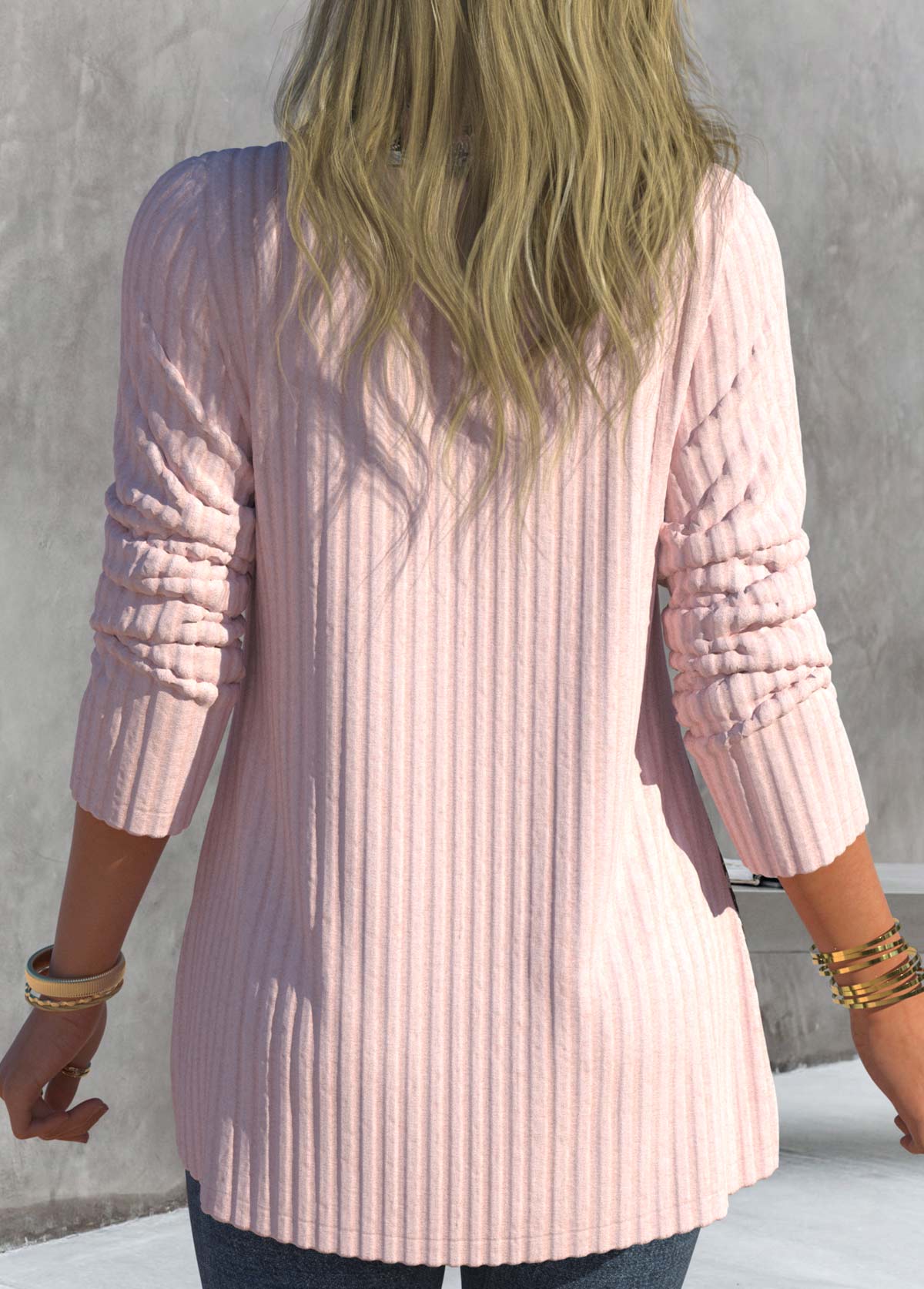 Light Pink plus size,Paisley plus size,ROTITA Plus Size Light Pink Paisley Print Sweatshirt