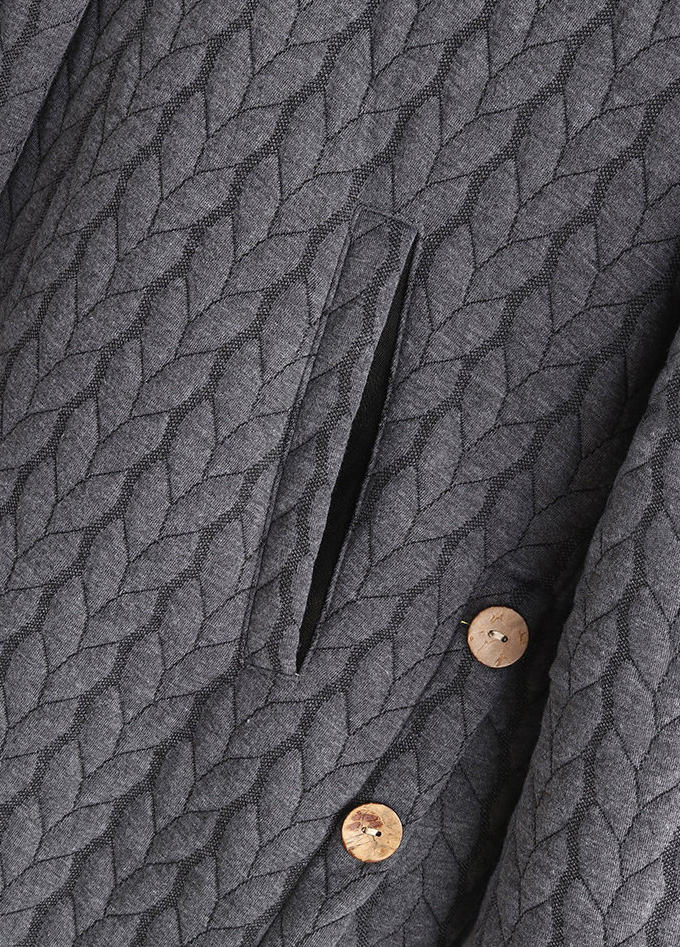 Grey outerwear & coats,Plain Color outerwear & coats,ROTITA Pocket Grey Hooded Long Sleeve Coat