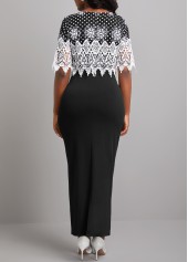 Black dresses,Dot dresses,ROTITA Lace Patchwork Polka Dot Black Bodycon Dress