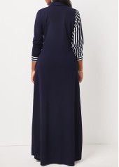 Navy dresses,Striped dresses,ROTITA Pocket Striped Navy H Shape Maxi Dress