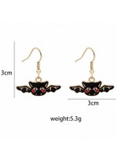 Black jewelry,Bat Halloween Design Alloy Black Earrings
