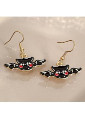 Bat Halloween Design Alloy Black Earrings