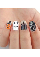 Black accessories,Halloween accessories,Halloween Pumpkin Print Black Nail Sticker