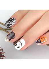 Black accessories,Halloween accessories,Halloween Pumpkin Print Black Nail Sticker