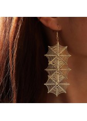 Iron Gold Spiderweb Design Halloween Earrings