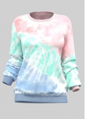 Pink plus size,Tie Dye plus size,ROTITA Plus Size Pink Tie Dye Print Sweatshirt