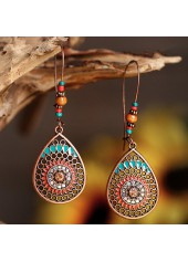 Dark Camel jewelry,Dark Camel Waterdrop Shape Copper Earrings
