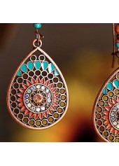 Dark Camel jewelry,Dark Camel Waterdrop Shape Copper Earrings