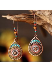 Dark Camel Waterdrop Shape Copper Earrings