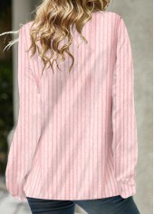 Pink tops,Plaid tops,ROTITA Button Pink Tartan Print Drawstring Sweatshirt