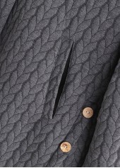 Grey outerwear & coats,Plain Color outerwear & coats,ROTITA Pocket Grey Hooded Long Sleeve Coat