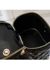 Black accessories,Plain Color accessories,Black Chains Zip Pearl Shoulder Bag