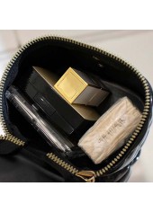 Black accessories,Plain Color accessories,Black Chains Zip Pearl Shoulder Bag