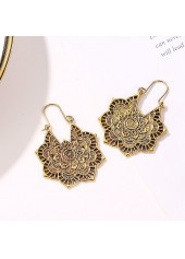 Gold jewelry,1 Pair Gold Bohemian Floral Design Earrings