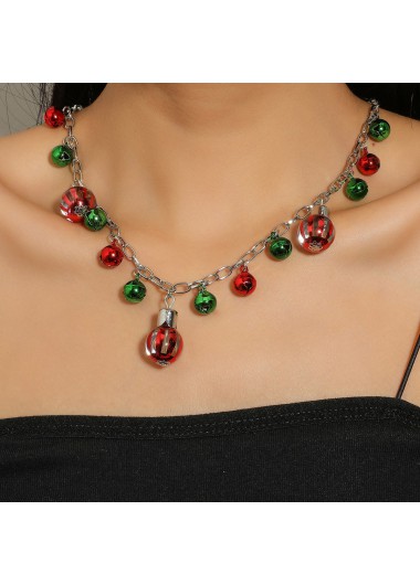 Red jewelry,Contrast Color jewelry,Red Contrast Bells Design Round Necklace